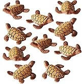 10 Pack Sea Turtle Miniature Turtle Statue Resin Figurines Fairy Garden Accessories Cake Toppers Decorations DIY for Succulent Planter Moss Landscape Terrarium Home Outdoor Décor (10, Sea Turtle)