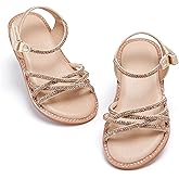 PHIRAMIN Toddler Flower Girl Sandals - Girl Summer Dress Shoes Toddler Little Kid Wedding Party