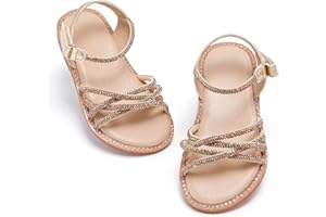 PHIRAMIN Toddler Flower Girl Sandals - Girl Summer Dress Shoes Toddler Little Kid Wedding Party