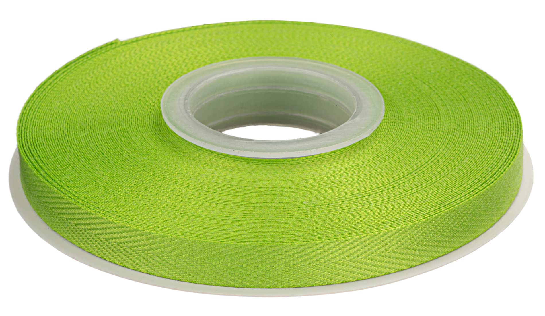 Joycrosso Herringbone Tape Twill Ribbon Soft Handle, Great for Gift Wrapping Craft Sewing, 9mm x 22 Meters - Apple Green