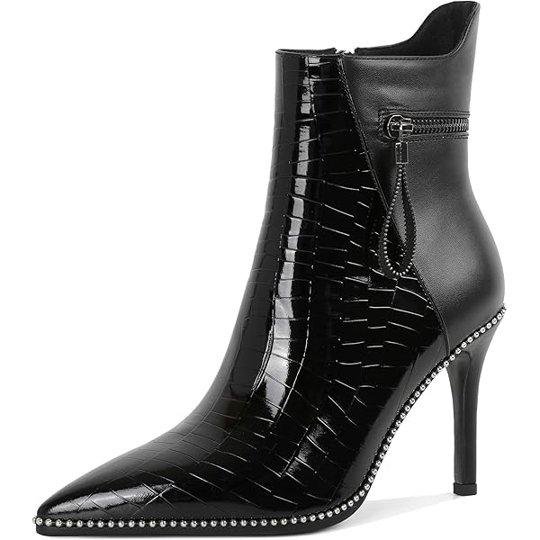 Amazon.com | XYD Women Special Circle Metal High Heel Ankle Boots