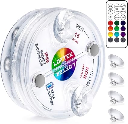 loftek luces led sumergibles con mando a distancia iman ventosa 13 luces led superbrillantes subacuaticas hasta 20 metros ip68 impermeable a