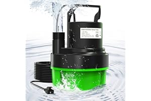 DECOKTOOL 1/2 HP Pond Pump, Submersible Water Pump, Portable Pond Pump for Pool Draining, Pool Cover Pump with 25 FT Power Cord for Basements Pool Fountains Hot Tub Garden