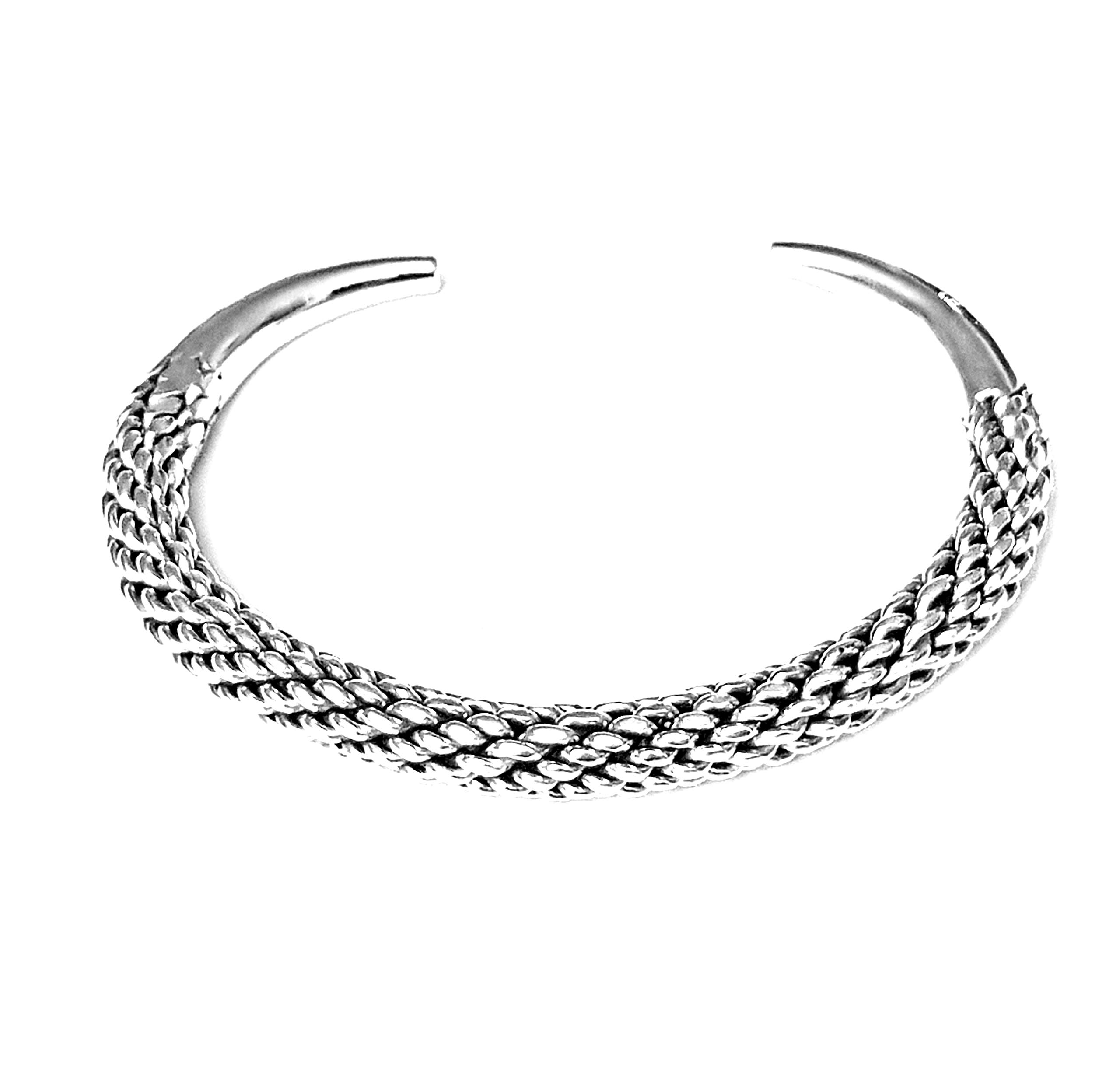Treasure Bay Men's Solid Sterling Silver Bangle Bracelet