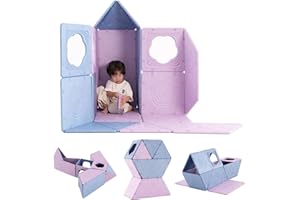 Asweets 18-Piece Magnetic Fort Building Kit for 3+ Kids, Giant Modular Playhouse Panels, Lightweight Panels with Built-in Magnets