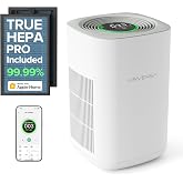 Airversa AP2 Pro HomeKit Smart Air Purifier for Home Large Room, White-2026 | iOS ONLY, HomeKit Over Thread, Up to 1050 sq ft, Siri/App/Remote Control, Air Filters 99.99%, PM2.5 Display