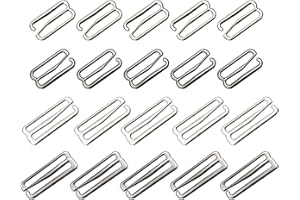 Tupalizy 2 Sizes Metal Bra Hooks Replacement for Sewing Bikini Halter Swimsuit Tops Bathing Suit Strap Clips Slides Adjustmen