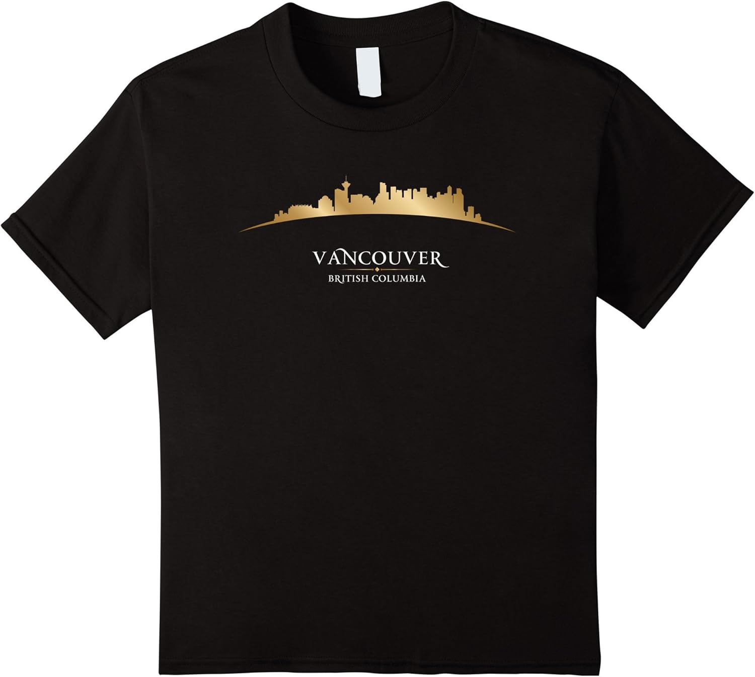 Kids Gold Vancouver BC Cityscape Downtown Skyline TShirt 8