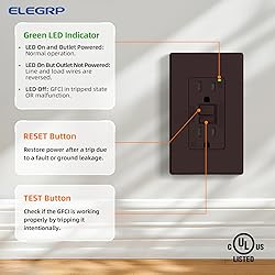 ELEGRP GFCI Outlet 15 Amp, Self-Test GFI Electrical