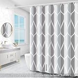 Miorkly Grey Shower Curtain 180x200 cm Mould-Proof Waterproof 12 Hooks view 6