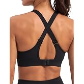 Yvette Adjustable High Support Sports Bra for Running | For High-Impact Workouts, Sewn in Pads, Wireless, High Support Minimizes Bounce, Wide Straps for All-day Comfort.