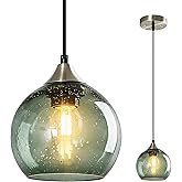 LBSQJ Gray Green Glass Pendant Lights Kitchen Island Lighting Globe Pendant Light Fixtures Modern Pendant Lighting for Kitche