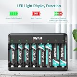 DLYFULL 8 Bay AA AAA Battery Charger USB-C Fast Charge Independent Slots view 5