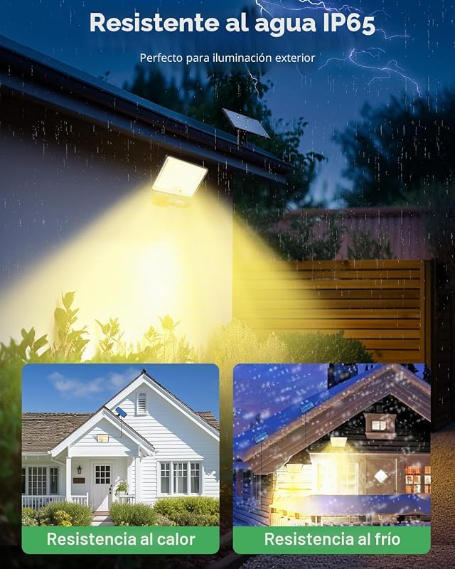 6 Paquete 342LED Luz Solar Exterior Jardin Mando a Distancia