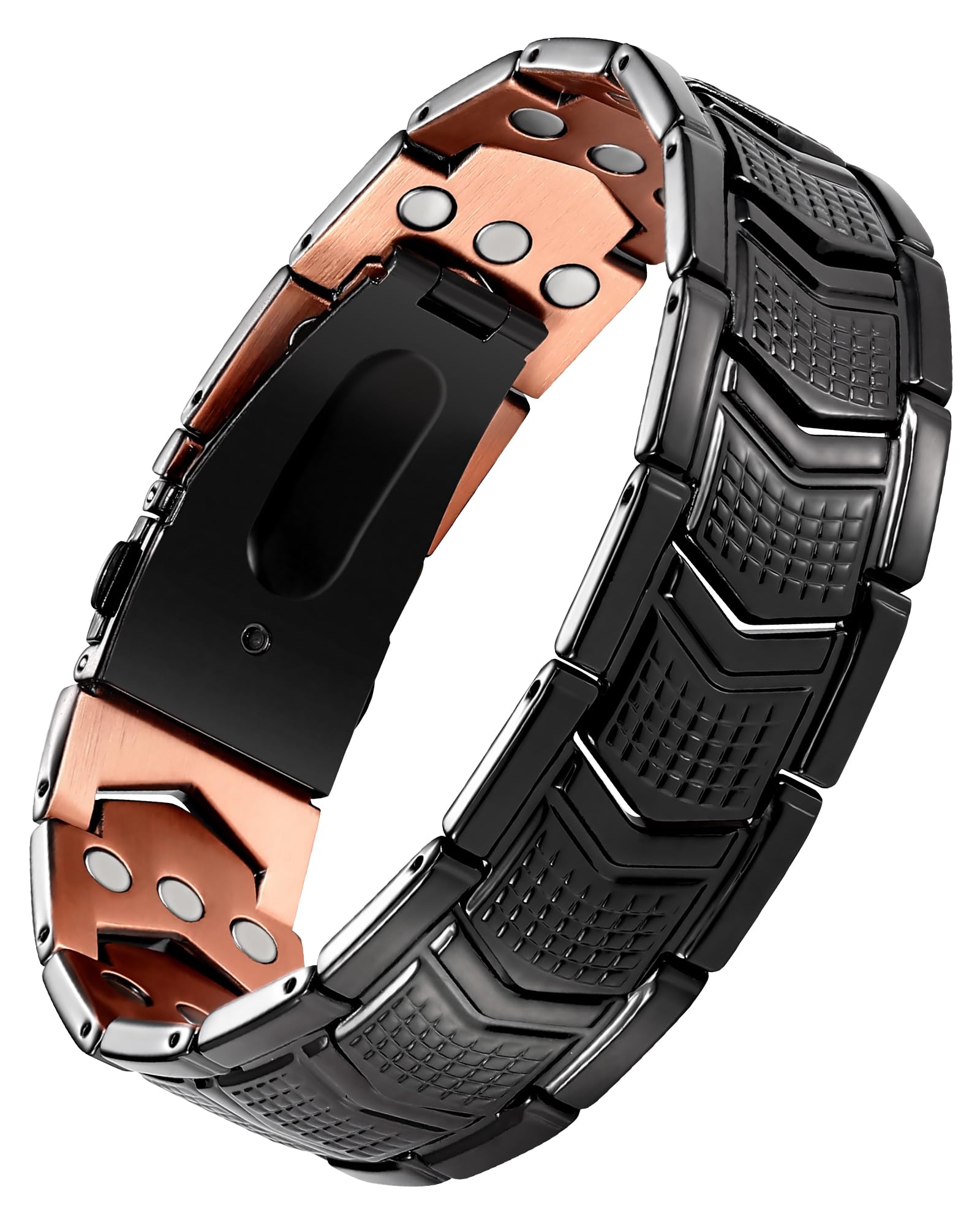 Jecanori Copper Bracelet for Men, 3X Strength Magnetic Bracelets for Men With Premium Fold-Over Clasp, Ideal Gift Image