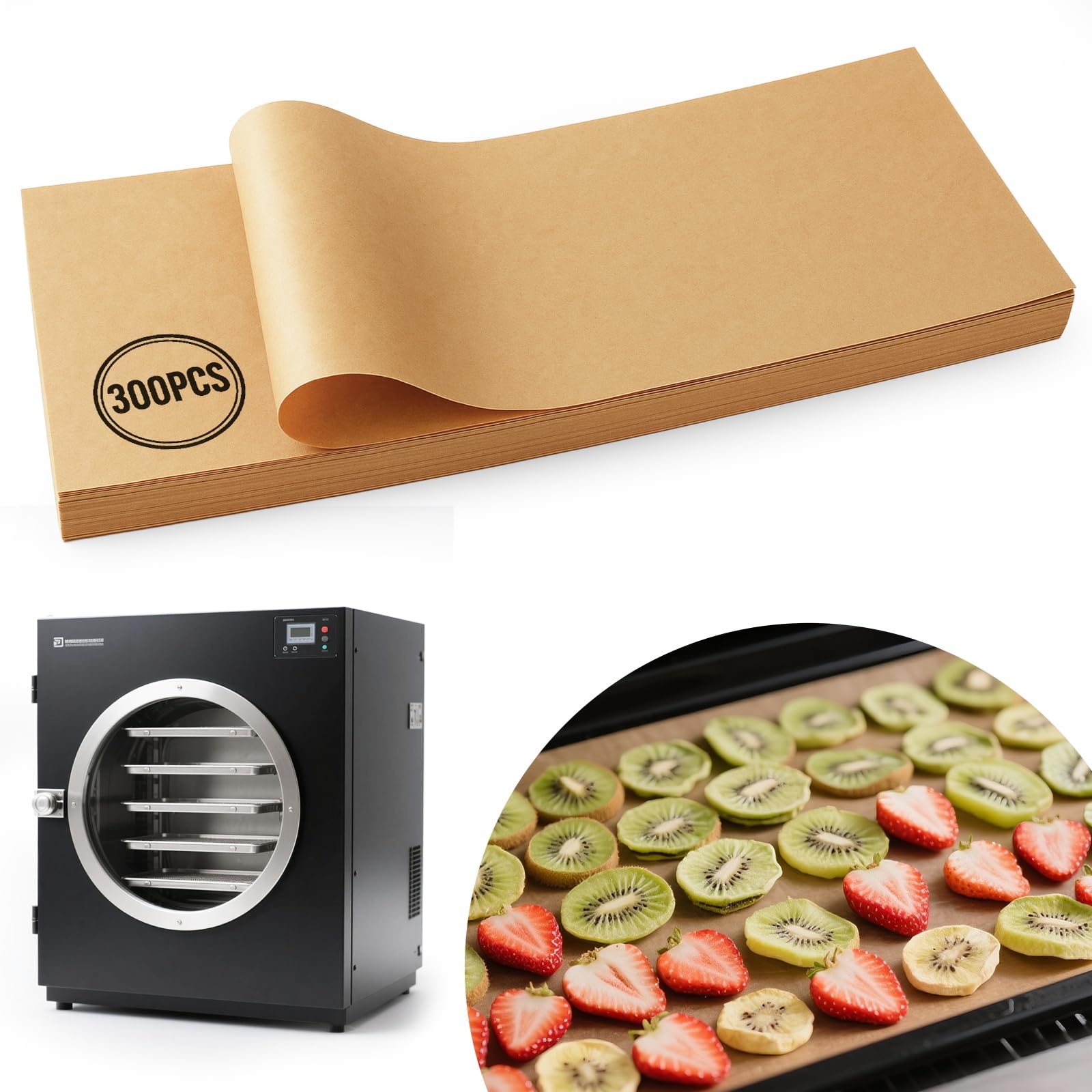 Photo 1 of 300 Pcs Freeze Dryer Tray Mats for Harvest Right Freeze Dryer Trays, Medium 17" x 6.9" Parchment Paper Trays Non Stick Freeze Dryer Accessories.