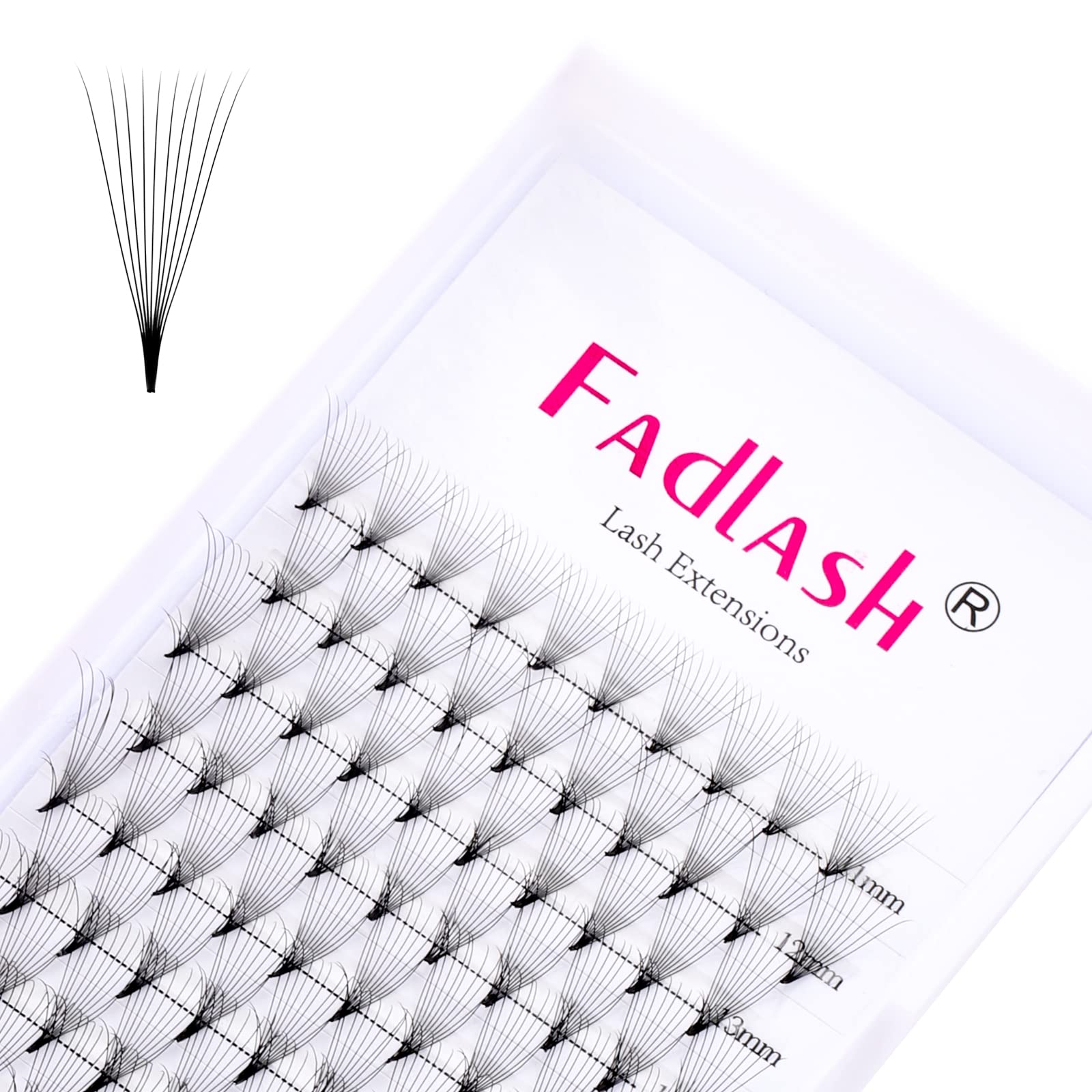 Fadlash Pre-Made Eyelash Extension 10D 0.07mm D Curl 11-19mm Mixed Length Volume Russian Eyelash Extensions Pre Fanned Lashes Fans — image 1