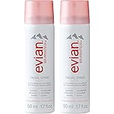 Evian Facial Spray 1.7 oz - Hydrating Mineral Water Mist for Face & Skin - Refreshes Makeup and Tones Skin - TSA-Approved Mini Facial Spray Set for Daily Skincare Hydration