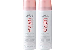 BRUMISATEUR Evian Facial Spray 1.7 oz - Hydrating Mineral Water Mist for Face & Skin - Refreshes Makeup and Tones Skin - TSA-Approved Mini Facial Spray Set for Daily Skincare Hydration