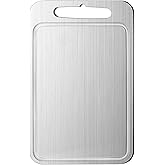 Yaocom Stainless Steel Cutting Board for Kitchen 304 Steel Chopping Dishwasher Safe Metal Cutting Board Set for Kitchen Meat Fruit Vegetable(1 Pc,9.8''x6''-0.06'')