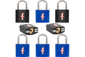 DWOYOW 8 Pack 11/12 Inch Wide TSA Luggage Lock for Luggage, Suitcases & Gun Cases - Solid Brass Security Lock with Colored Shell (8 Colors: Black/Blue)