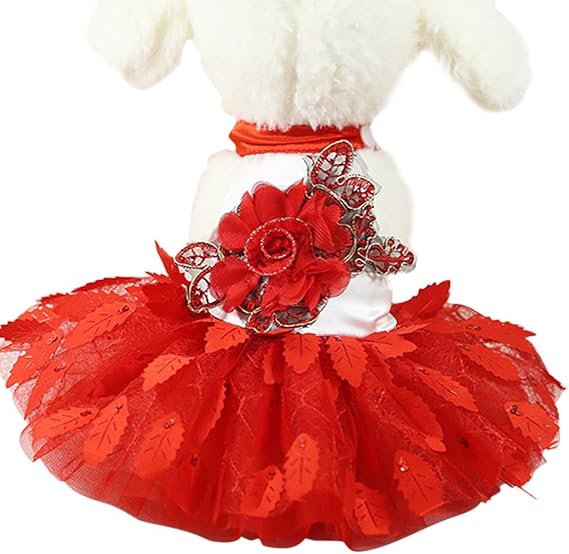 Amazon Co Jp 犬の服 Yolaird 愛猫 愛犬 洋服 オシャレ ワンピース 女の子 犬ドレス ペットスカート お姫様 丸首 蝶結び ウエディング ドレススカート 春夏秋 安い チワワ 小型犬 中型犬 散歩 お出かけ 犬猫用 コスチューム服 服 ファッション小物