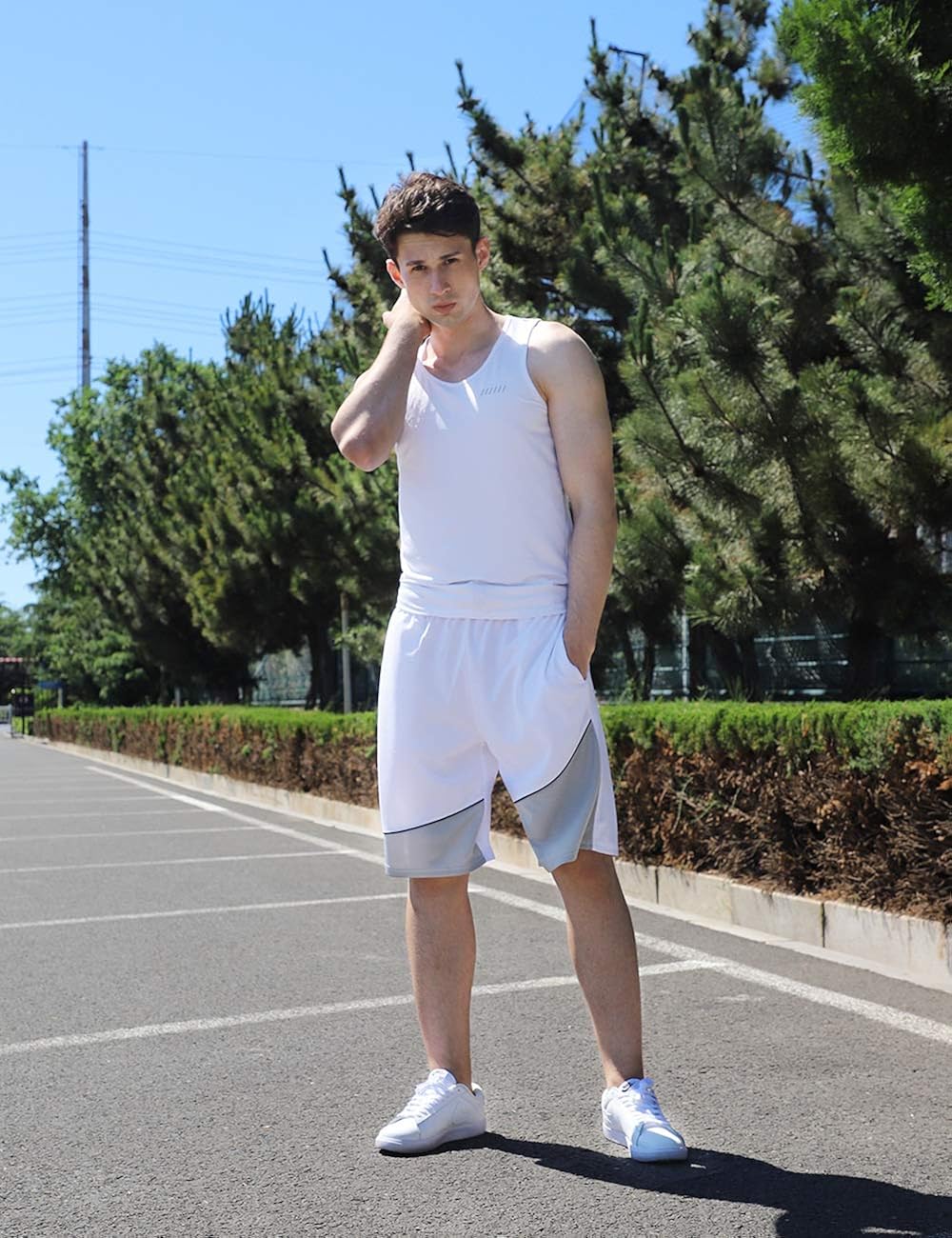 DISHANG Men's Dry Fit Tank Tops Workout Gym Training Athletic Sleeveless Shirt: Clothing