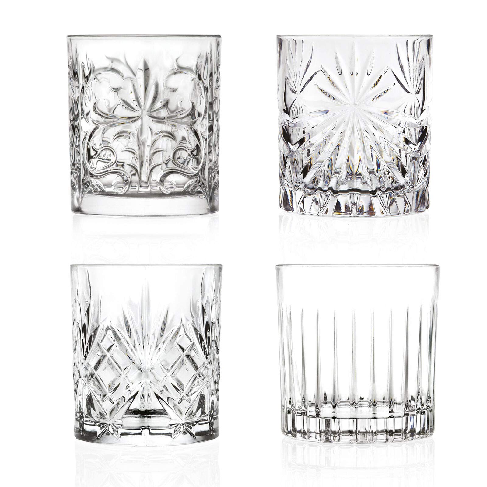 RCR Mixology DOF Cocktail Glasses Set of 4 (37cl) – Classic Tumblers for Whisky, Spirits & Signature Cocktails – Ultra-Clear & Durable LUXION© Crystal Glass – Dishwasher Safe