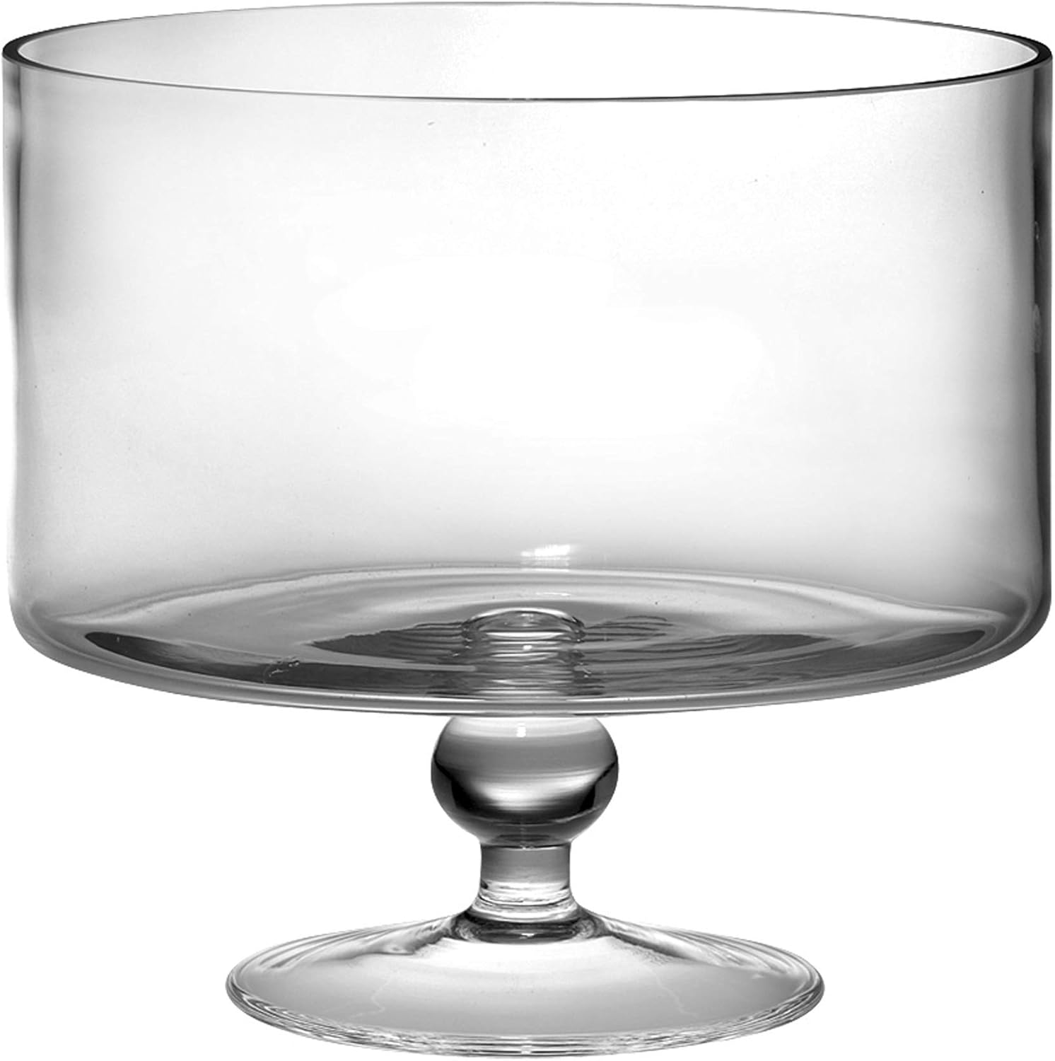 Barski European Beautiful Hand Made Glass Large Trifle Bowl, 9.5"D