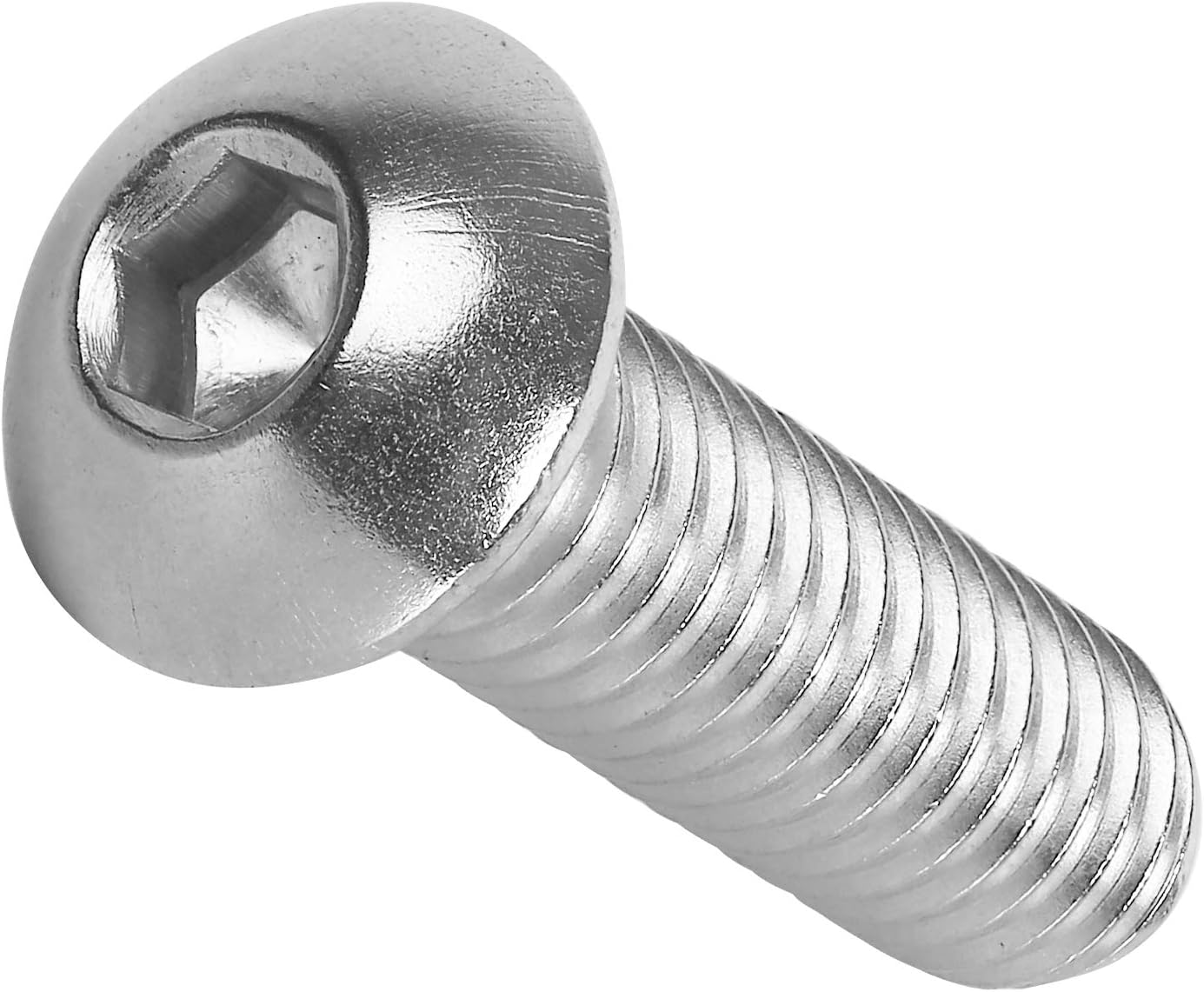 KINJOEK100 Packes 1/4-20 x 1 Inch Button Head Socket Cap Bolts Screws, Allen Hex Socket Drive, 304 Stainless Steel 18-8, Full Thread, Bright Finish, Heavy Duty Machine Hexagon Screw Drive