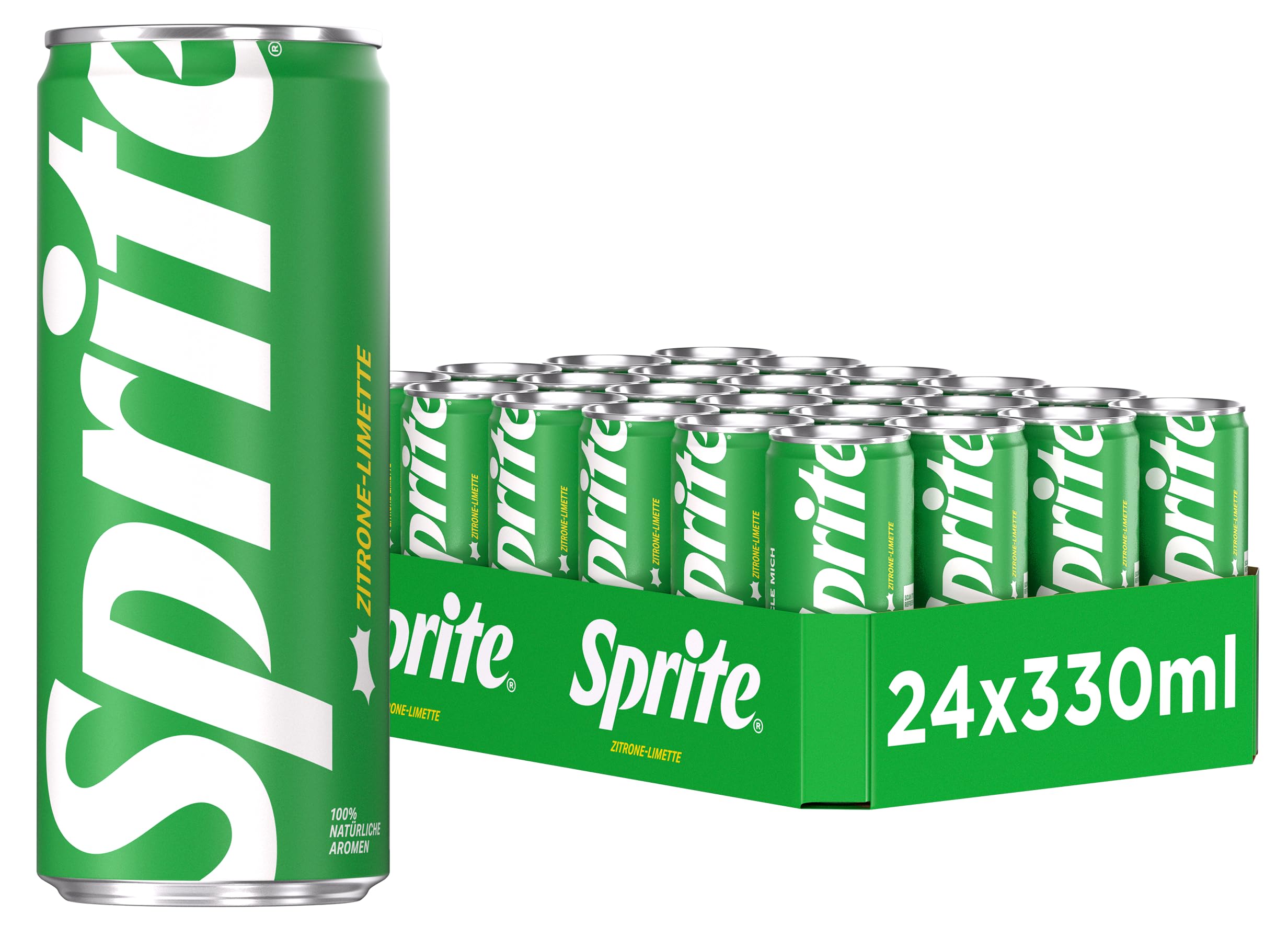 Sprite - spritziges Erfrischungsgetränk mit fruchtigem Geschmack aus Limetten und Zitronen - erfrischender Softdrink in Einweg Dosen (24 x 330 ml)