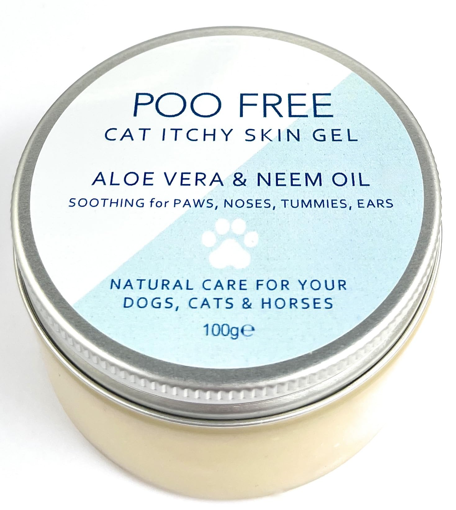 POO FREE Neem & Aloe Soothing Cat Gel – Ultra-Gentle Targeted Skin Comfort – 99% Natural Origin – Fragrance-Free & Essential Oil-Free – Soothes Itchy Skin & Over-Grooming – UK Made – 100g