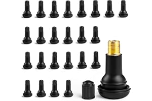 caqeg 25pcs TR415 Tire Valve Stem Rubber Snap-in Valves, Tubeless Valve Stems Suit for 0.625 inch Rim Holes on Standard Vehicle Tires