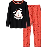 CYCHELRY Big Girls Cartoon Pajamas Cute Soft Long Sleeve Cotton Nighty PJS 2PCS Sleepwear Set Size 6-16