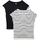 Amazon Essentials Womens Jersey Regular-Fit Short-Sleeve Boat-Neck T-Shirt