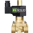 U.S. Solid 3/4" Brass Electric Solenoid Valve – 12V DC N/C – For Air, Gas, Water (Viton)