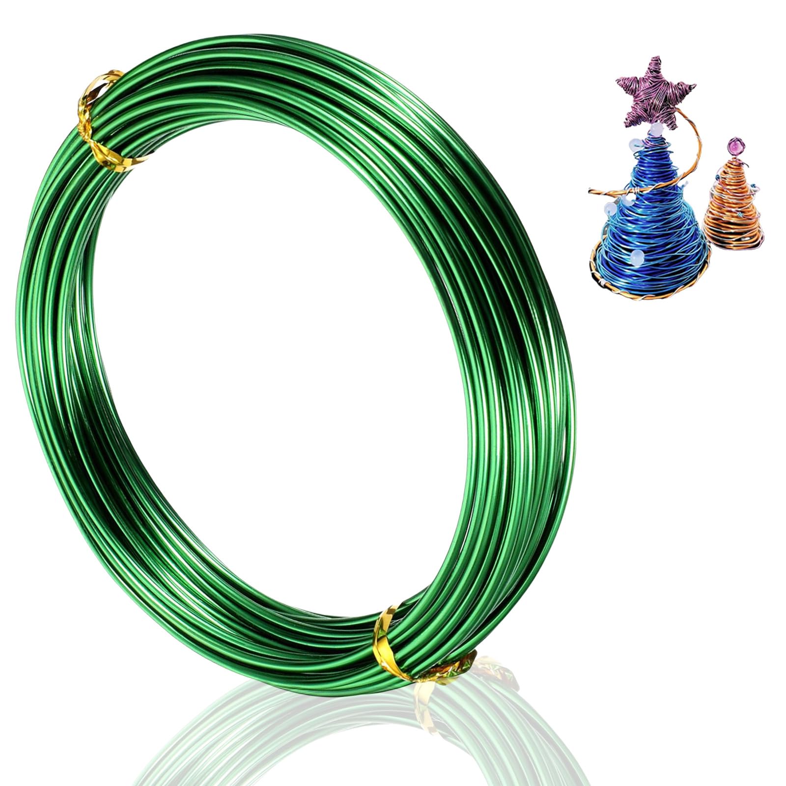 9 Gauge 3mm Green Aluminum Craft Wire - 15m Bendable, Flexible for Jewellery, Floristry & Modelling