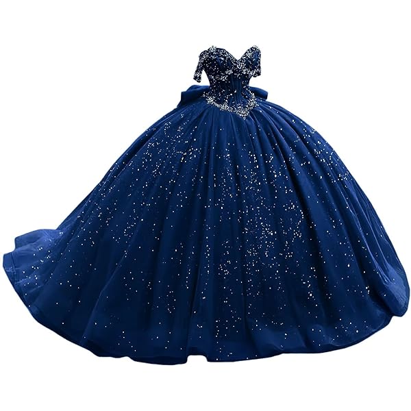 Amazon.com: LOVELIULIU66 Beading Off The Shoulder 3D Flowers Applique Quinceanera  Dresses Ball Gown for Girls Sweet 15 Prom Dress Navy Blue 2: Clothing,  Shoes & Jewelry