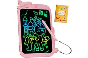 10 Inch LCD Writing Tablet for Kids, Cute Cartoon Design Doodle Board with Stylus, Erasable Drawing Pad, Educational Learning