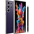 Echoamo S24 Ultra Unlocked Cell Phone, 8GB+256GB Octa-core Smartphone, 6800mAh Android 14 Mobile Phone, 6.8" FHD+, 108MP + 50MP Camera, Dual SIM Phone/Built-in Pen/GPS/Face ID - Purple