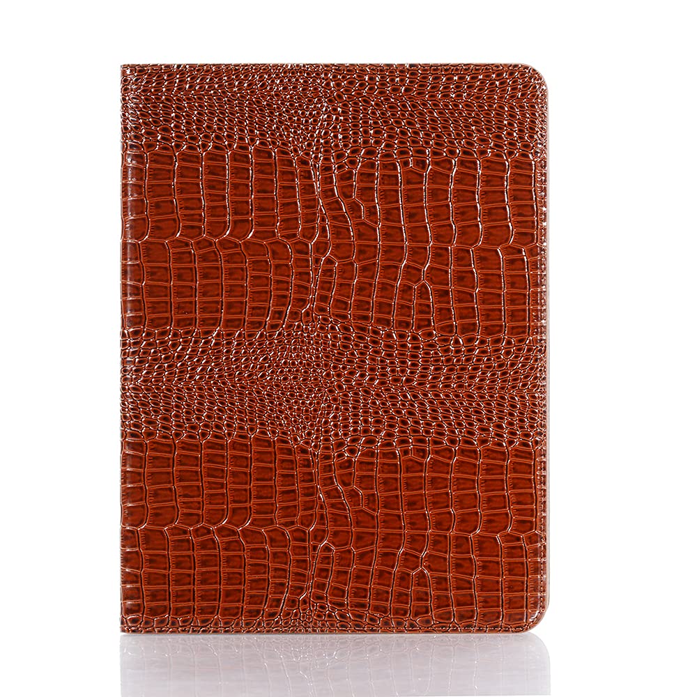 iPad Air 13'' (M4 2026)(M3 2025)(M2 2024) Case, iPad Pro-3 4 5 6 (12.9'') Case for Women, DMaos Synthetic Crocodile Leather Stand Folio Smart Cover with Pen Holder - Brown
