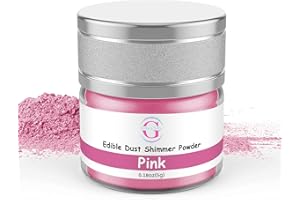 Glitter & Glitz Edible Glitter for Drinks - Premium Drink Glitter Edible Dust for Cocktails, Baking, Brew, Champagne - Luster Dust and Cocktail Glitter - Edible Glitter for Drinks Decoration (Pink, 5Grams)