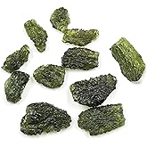 Emivery 3 Pcs Green Moldavite Czech Meteorite Artificial Irregular Stone Pendant Rough Crystal Energy Stone for DIY Jewelry Making 3g