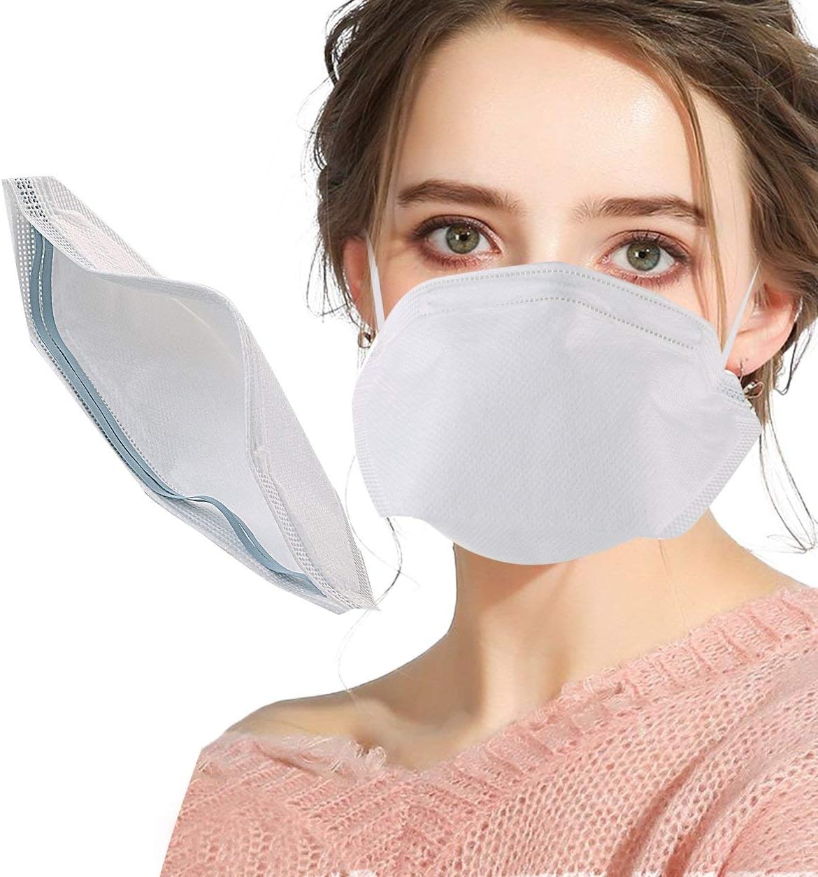 N95 Medical Face Protection Mask,Reusable Face Masks,Cone Style Dust Masks,Activated Carbon Air Filter Mask,Breathable & Comfortable Earloop Masks… (3PCS)