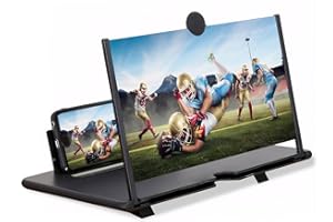 12" Mobile Phone Screen Magnifier, HD Foldable Amplifier Phone Stand with Adjustable Angle, Universal Enlarger Movies Gaming 