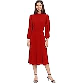 Maggy London Womens Long Sleeve Catalina Crepe Dress Workwear Event Guest of Wedding
