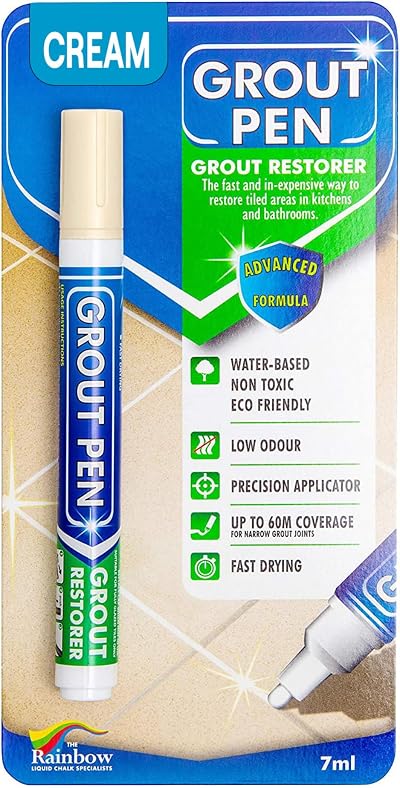 Rainbow Chalk Markers Ltd Grout Pen Cream for Tile Grout Restoration