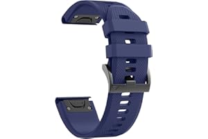 NotoCity Compatible Fenix 5 Band 22mm Width Soft Silicone Watch Strap for Fenix 5 Plus/Fenix 6/Fenix 6 Pro/Fenix 7/exip/Forerunner 935/945/Approach S60/Quatix 5(Dark Blue)