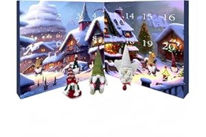 NIGRITY 2024 Christmas Advent Calendar, Christmas Gnome Advent Calendar Calendar 24 Days Christmas Countdown Calendar with Collectible Gnome Dolls for Kids Adults