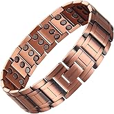 MagEnergy Copper Bracelet for Men, 3-Row Magnet Design, Ultra Strength Magnetic Bracelet 99.99% Pure Copper Wristband Adjustable Jewelry Gift with Sizing Tool